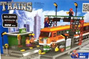 Building Block Passenger Train + Station 928p