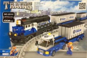 Building Block Container Train Set 1008p
