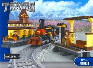 Building Block Steam Loco Train Stat 462p