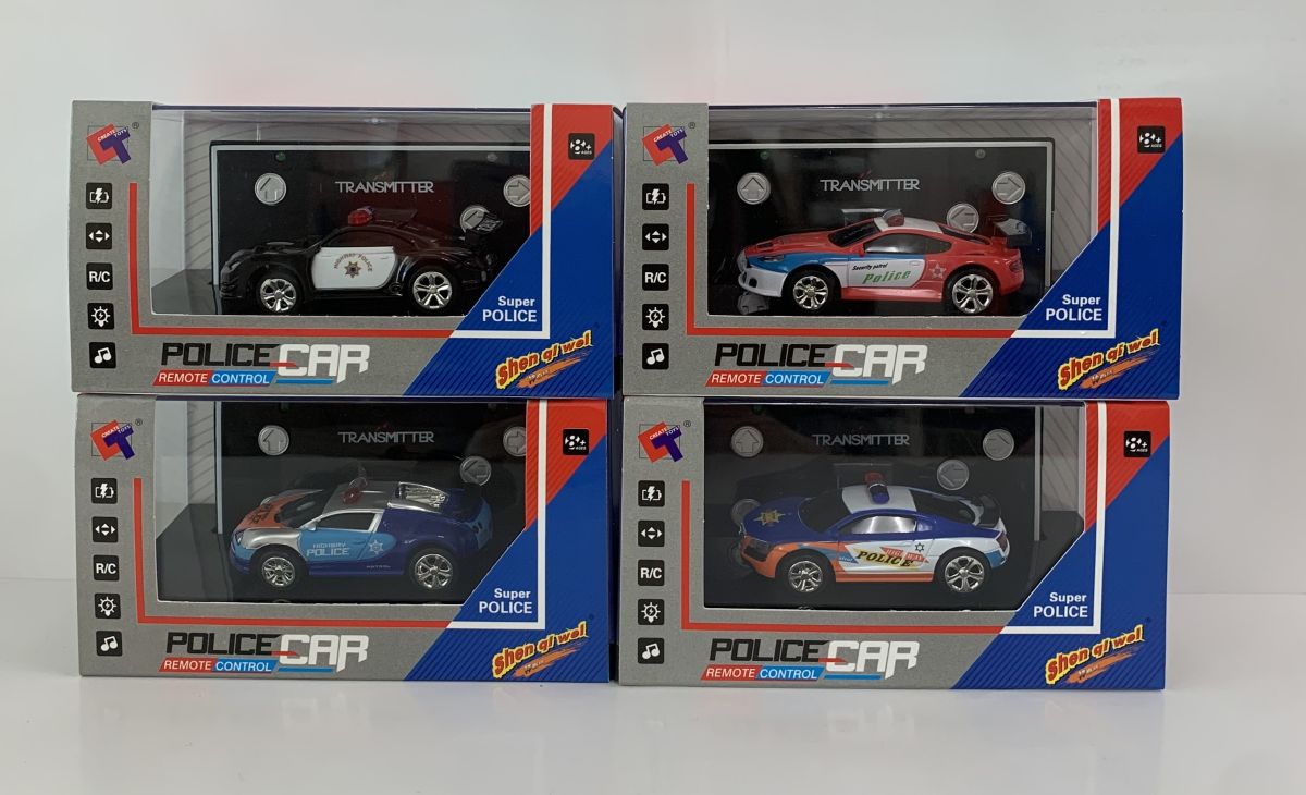 RC Mini Police Cars 12pcs 4 assorted Emery Distributors